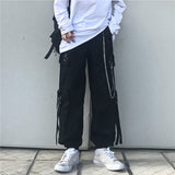 Foesce Techwear Pant Sets Men Punk 3 piece outfits Black Cargo Pants Long Sleeve Shirts Korean Streetwear Hip Hop Spring