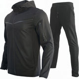 Men Tracksuits 2 Piece Set Black Sports Suit Jogging Men New Brand Designer Style Tech Sweatpants Black Techwear Polyester