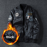 Winter Bomber Jacket Men Military Pilot Jacket Badge Fashion Double Side Wear Motorcycle Jacket Autumn Youth Men Clothing Pocket