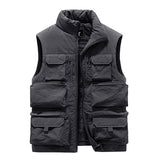 Foesce Men Winter Sleeveless Jacket Men New Keep Warm Fleece Fishing Jacket Slim Fit Windbreaker Fashion Cargo Jacket For Men