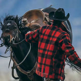 Foesce Fashion Woolen Coats Men Fall Winter Vintage Plaid Printing Long Sleeve Shirt Jackets Mens Leisure Loose Lapel Buttoned Cardigan