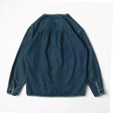 Japan Style Amekaji V-Neck Single Breasted Men Denim Jacket Spring Mens Vintage Jean Jacket