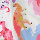 Foesce Hip Hop Oil Painting Dinosaur Print Shirt Men Women Harajuku Short Sleeve Botton T Shirt Summer Casual Loose Shirt