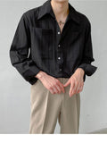 Foesce Men Long-sleeved Shirt Spring Summer Light Mature Korean Solid Blouse Unisex High-end Handsome Luxury Shirt Tops