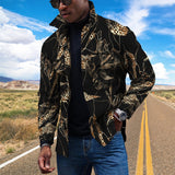 Vintage Leopard Jackets Men Spring Loose Long Sleeve Button-down Turn-down Collar Casual Coats Mens Fall Fashion Outerwear