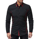 Spring Fall Men Clothes Casual Shirts Contrast Color Long Sleeve Buttoned Lapel Cardigans For Mens Fashion Shirt Streetwear