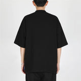 Foesce High Quality Luxury Solid Color T-shirt Niche Crew Neck Japanese Short Sleeve T-shirt Men Summer Loose Casual Bottoming Shirt