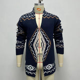 Trendy Elegant Printed Knitted Cardigan Jackets Men's High Quality Stylish New Men's Sweaters Loose Fleece Clothes Top