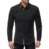 Spring Fall Men Clothes Casual Shirts Contrast Color Long Sleeve Buttoned Lapel Cardigans For Mens Fashion Shirt Streetwear