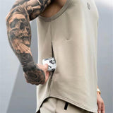 Gym Stringer Tank Top Men Bodybuilding Clothing Cotton Sleeveless Shirt Man Fitness Vest Singlet Sportwear Workout Tanktop
