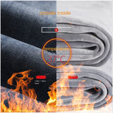 Winter New Men Fleece Jeans Business Casual Stretch Fitted Straight Denim CowBoy Student Trousers Male Classic Thick Warm Pants