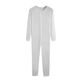 Men Button Home Wear Solid Color Long-sleeved Comfortable Rompers Tight-fitting Casual Pajamas Sexy Pajamas Lounge
