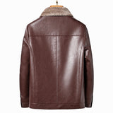 Autumn and Winter Men's Sheepskin Leather Coat Plush Thickened Fur One Men's Coat Business Casual Jacket