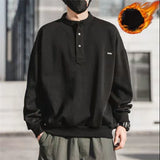 Fall Winter Korean Fashion Casual O Neck Solid Fleece Pullover Tops Men's Clothing Loose Streetwear Hoodie Sweatshirts Sudaderas