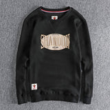 Autumn New American Retro Pineapple Knitted Embroidery Sweatshirts Men's Simple Heavyweight Washed Pullover Casual Sportwear