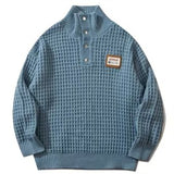 Autumn Winter New Pullover Turn-down Collar Sweater Male Tide Brand Loose Korean Lapel Knitted Plaid Sweaters Tops Men