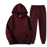 Men's Tracksuit Jogger Sportswear Casual Sweatershirts Sweatpants Streetwear Pullover Solid Color Fleece Sports Suit Men Sets