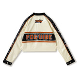 Dark Icon Embroidery Patchwork Motorcycle Jackets for Women Autumn Street Fashion Girl's Jacket