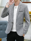 Foesce New Fashion Casual Men Blazer Cotton Slim Korea Style Suit Blazer Masculino Male Suits Jacket Blazers Men Clothing Plus Size 4XL