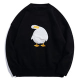 Harajuku Sweater Pullover Men Crooked Duck Print Knitted Sweaters Loose Jumpers Fashion Casual Spring Sweater Pullover Women