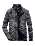 Foesce Autumn And Winter New Tide Solid Jackets Men Korean Fashion Cotton Slim Fit Denim Jacket Clothing Youth Coat