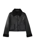 Foesce Autumn Winter Women Fleece Coats Warm Long Sleeve Single Breasted Jacket Vintage Female Waistcoat Chic Tops