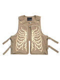 Skeleton Graphic Print Vest Jacket Men's Hihg Street Dark Style Streetwear Autumn Pocket Patchwork Techwear Male Waistcoat