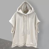 New Solid Color Simple Hooded Sleeveless T-shirt Men's Summer Pure Cotton Street All-match Handsome Vest Top Casual Loose