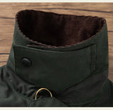 Foesce Vintage Wax Jacket Men Autumn Winter Windbreaker Waterproof Multi-pocket Raglan Sleeve Jacket Casual Zip Cardigan Coat