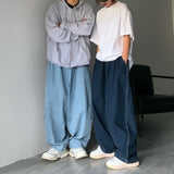 Foesce Unisex Wide Leg Cargo Pants Streetwear Baggy Jeans Spring Autumn Men Korean Jeans Loose Straight Male Brand Clothing New
