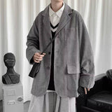 Foesce New Style Summer Autumn Loose Three Bottons Cotton Blend Coat Men's Suit Jacket