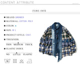 Men's Vintage Tao Robe Jacket Hi Street Loose Plaid Patchwork Cardigan Coat for Male