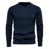 Foesce -100% Cotton Men Sweaters Soild Color O-neck High Quality Mesh Pullovers Male New Winter Autumn Basic Sweaters For Men
