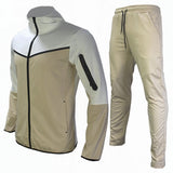 Men Tracksuits 2 Piece Set Black Sports Suit Jogging Men New Brand Designer Style Tech Sweatpants Black Techwear Polyester