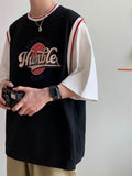 Fake Two-piece Short-sleeved T-shirt Men's Trend Brand Trend Loose Hip Hop Basketball Shirts Harajuku Kpop Streetwear