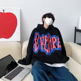 Letter Men Oversize Hoodies Fashion Brand Harajuku Pullovers Tops Hip Hop Casual Couple Clothing Male Sweatshirts