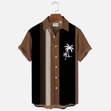 Men's Hawaiian Shirt Lapel Fashion Short-sleeved Loose Breathable Top Summer Coconut Retro Shirt For Men 3d Casual Beach Shirts