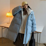 Winter Jacket Men Warm Fashion Oversized Long Down Jacket Men Korean Loose Thick Hooded Long Coat Mens Parker Overcoat -2XL