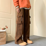 Autumn Winter Corduroy Pant Men Casual Loose Wide Leg Pants Male Solid Trousers for Man