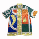 Sicilian Print Summer Fairy Tale Dream Short Sleeve Shirt S-XL