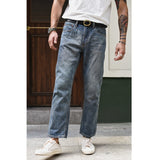 Mens Jeans Selvedge Denim Jeans for Men  Summer Distressed Wash Jeans Ankle Length Slim