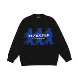 Japanese Retro Alphabet Stars Crew Neck Sweater Men and Women Pullover High Street Oversize Loose Casual Autumn Sweaters