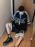 Hiphop Baseball Short-sleeved Suit Men's Bomber High Street Ice Hockey Shirt + Shorts American Basketball Sports Two-piece Suit