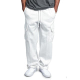 Foesce New Casual Mens Drawstring Elastic Waist Solid Color Pocket Pants Sports Pants Sweatpant