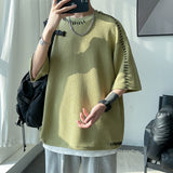 Men Summer Quality T Shirts Manual Suture Harajuku Casual Tshirt For Male  New Neutral Oversize Tees Short Sleeve Tops