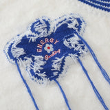 Harajuku Retro Embroidery Floral Jumper Knit Sweater Vest Aesthetics Korean Sleeveless Sweater Grandpa Ugly Sweater Women's Y2K