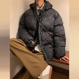 Winter Jacket Men Warm Fashion Printing Thick Hooded Jacket Men  Streetwear Korean Loose Thicken Short Coat Mens Parker Clothes