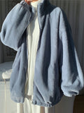 Winter Oversized Thick Warm Soft White Pink Black Faux Fur Coat Men Zip Up Fluffy Jacket Korean Fashion Streetwear