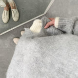 Foesce New Harajuku Fake Two-piece Sweaters Men Woolen Autumn and Winter Japanese Casual Loose Christmas Sweater for Men Pullovers