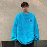 Foesce Harajuku Letter Graphic Sweatshirts Men's Label Round Neck Hoodies Spring Autumn Streetwear Unisex Pullovers
